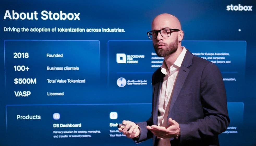Stobox platform presentation on the main screen